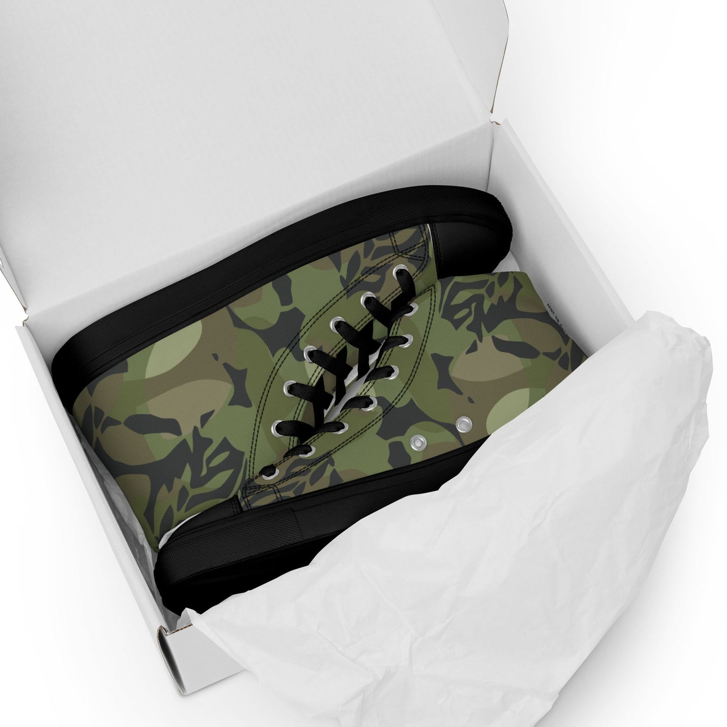 Cuban Elm Leaf Special Troops CAMO Mens high top canvas shoes - High Top Canvas Shoes