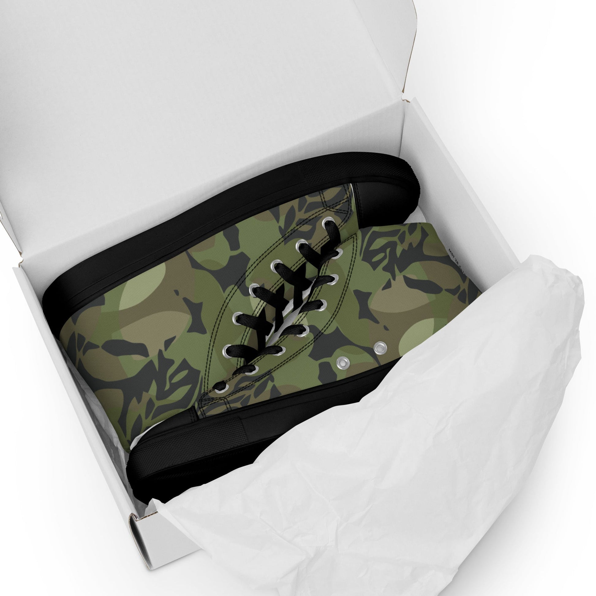 Cuban Elm Leaf Special Troops CAMO Mens high top canvas shoes - High Top Canvas Shoes