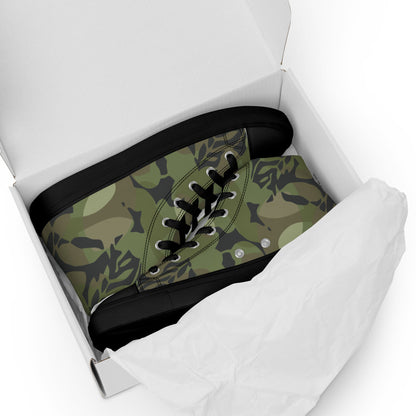 Cuban Elm Leaf Special Troops CAMO Mens high top canvas shoes - High Top Canvas Shoes