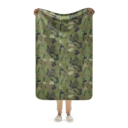 Cuban Elm Leaf Special Troops CAMO Sherpa Blanket - 37″×57″