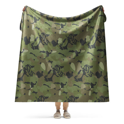 Cuban Elm Leaf Special Troops CAMO Sherpa Blanket - 60″×80″