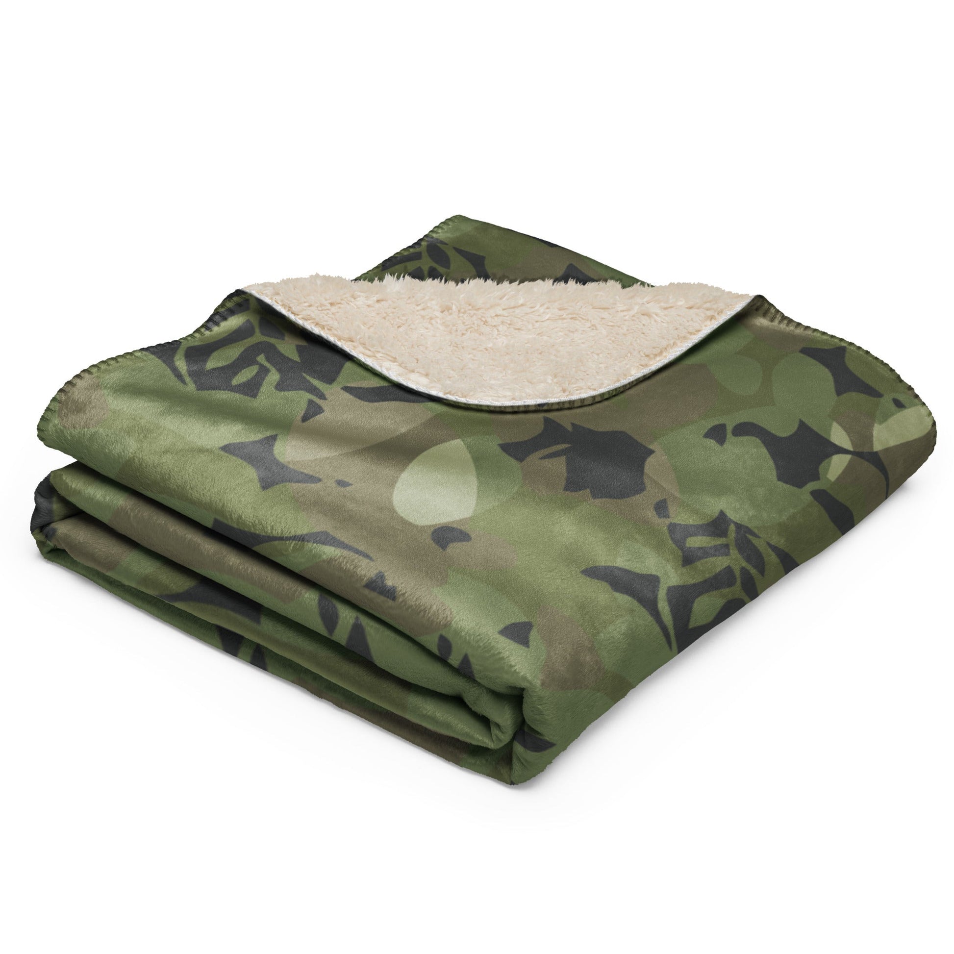 Cuban Elm Leaf Special Troops CAMO Sherpa Blanket
