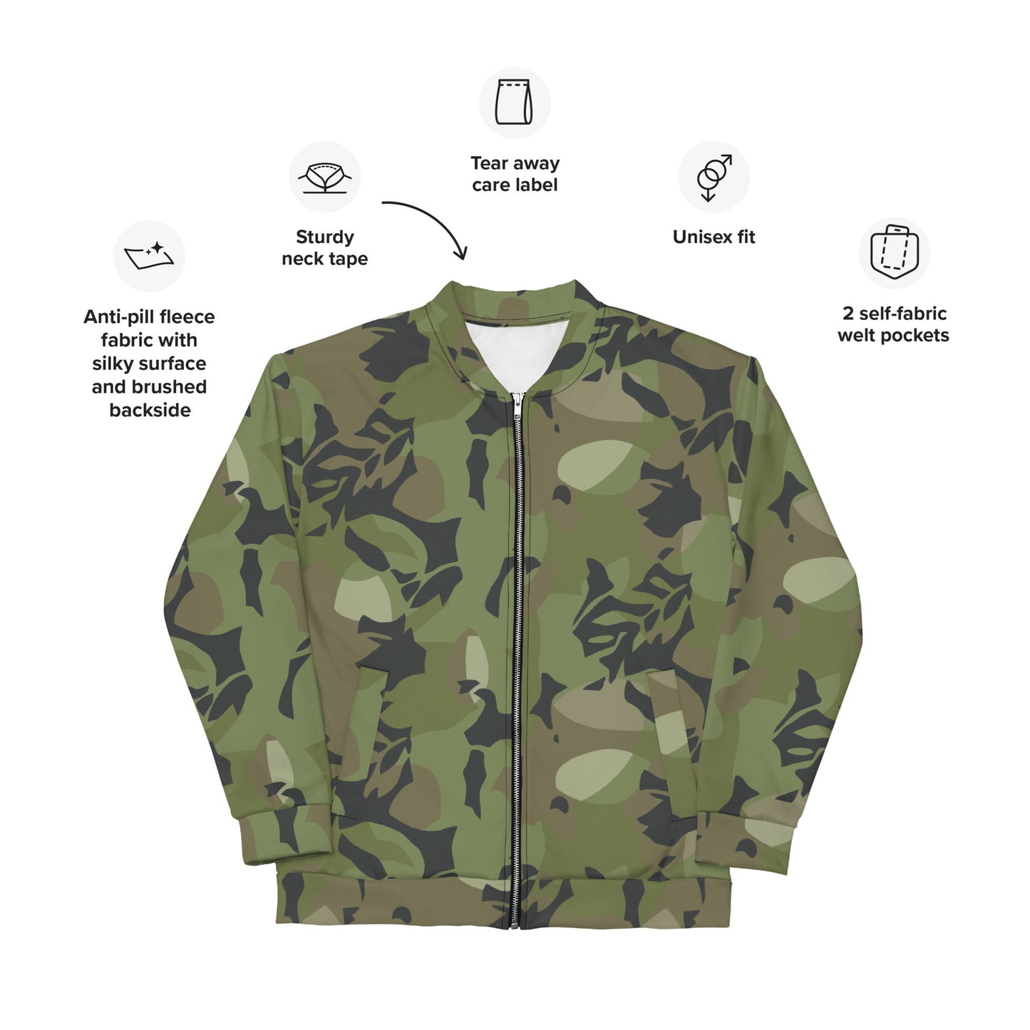 Cuban Elm Leaf Special Troops CAMO Unisex Bomber Jacket - Jackets