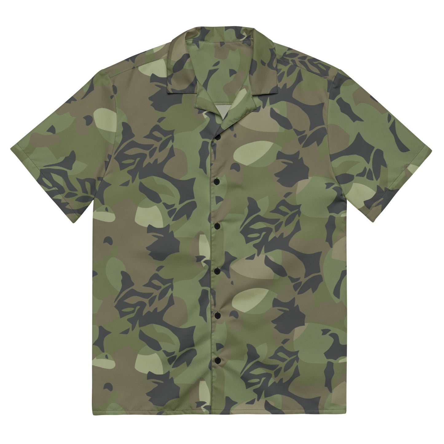 Cuban Elm Leaf Special Troops CAMO Unisex Short-Sleeve Button Shirt - 2XS