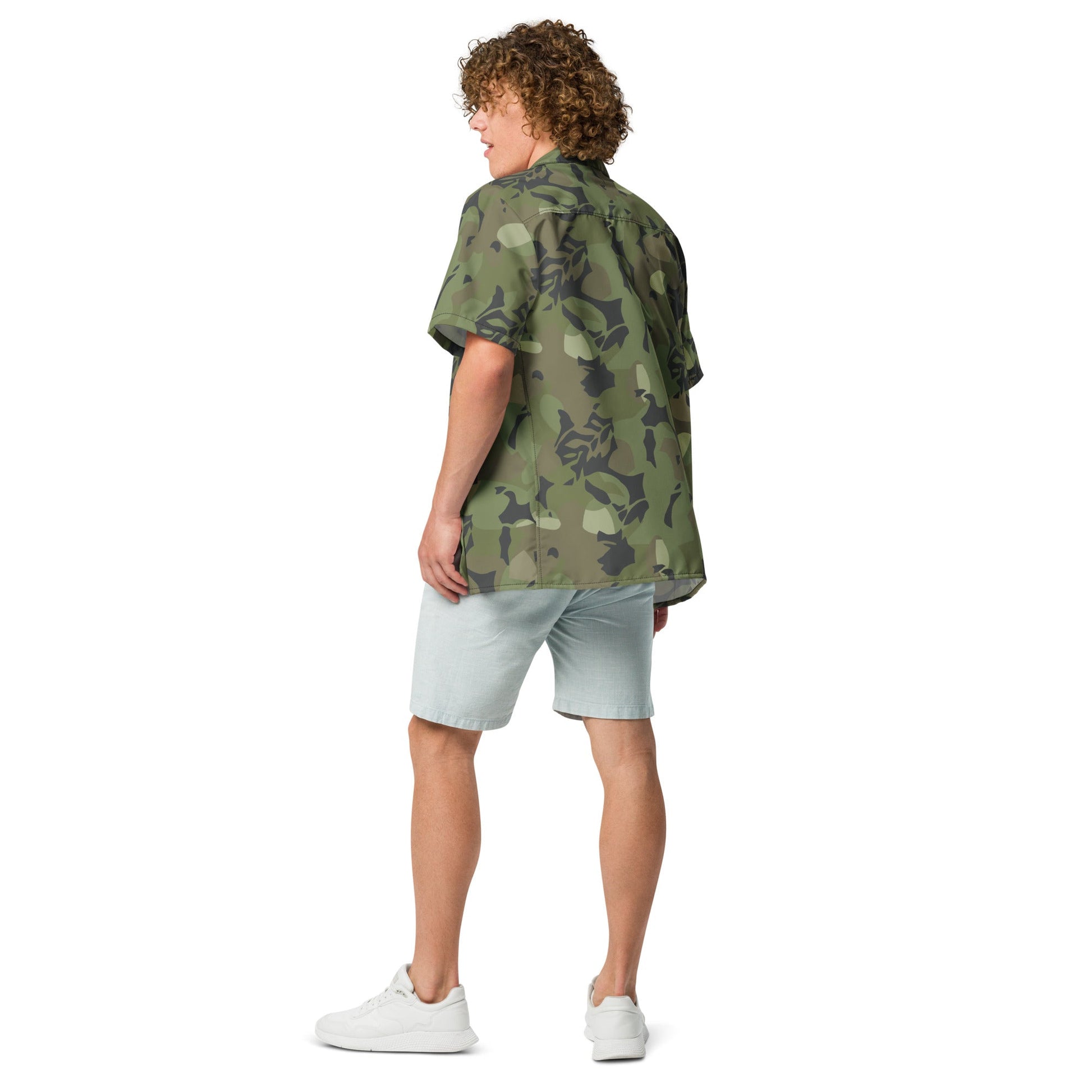 Cuban Elm Leaf Special Troops CAMO Unisex Short-Sleeve Button Shirt