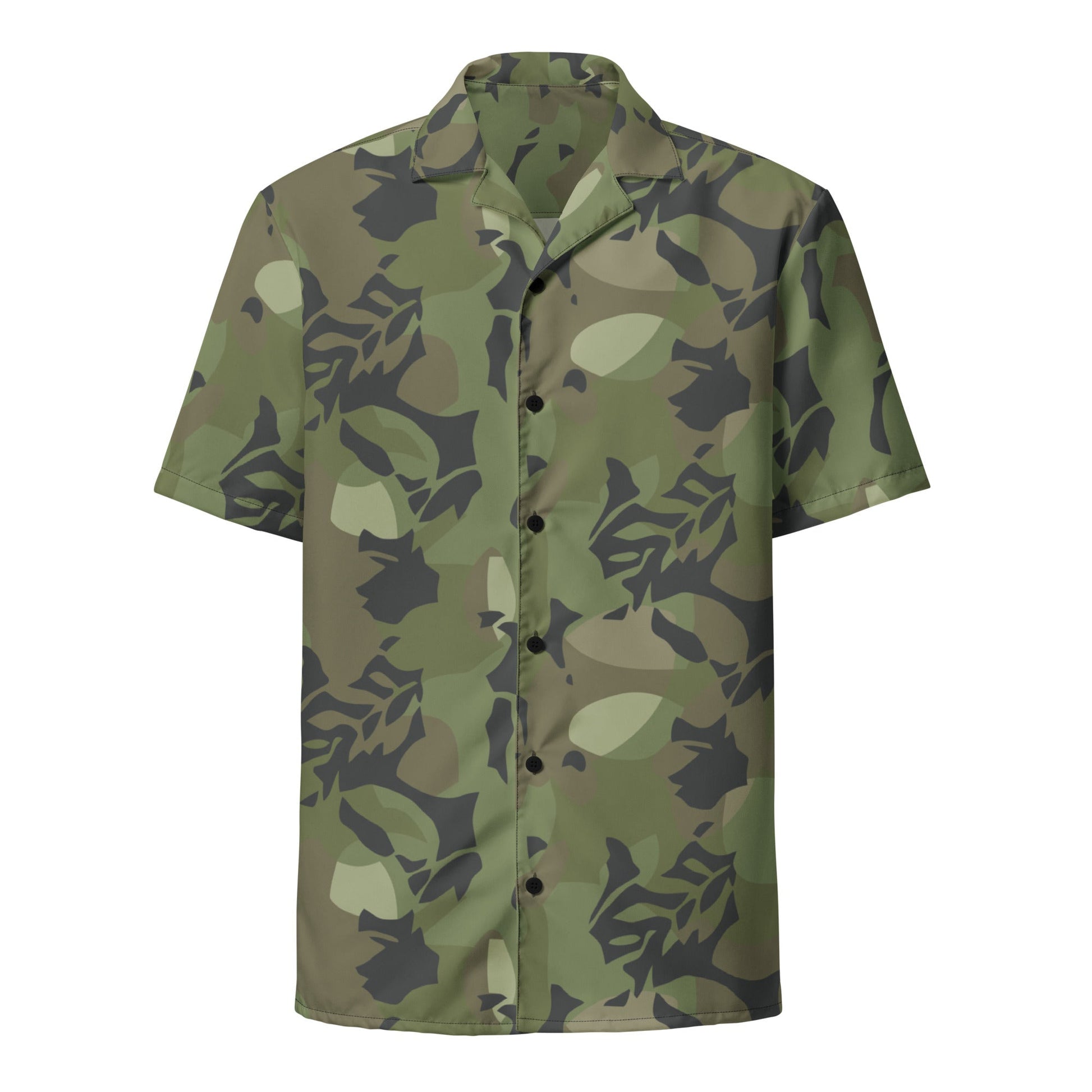 Cuban Elm Leaf Special Troops CAMO Unisex Short-Sleeve Button Shirt