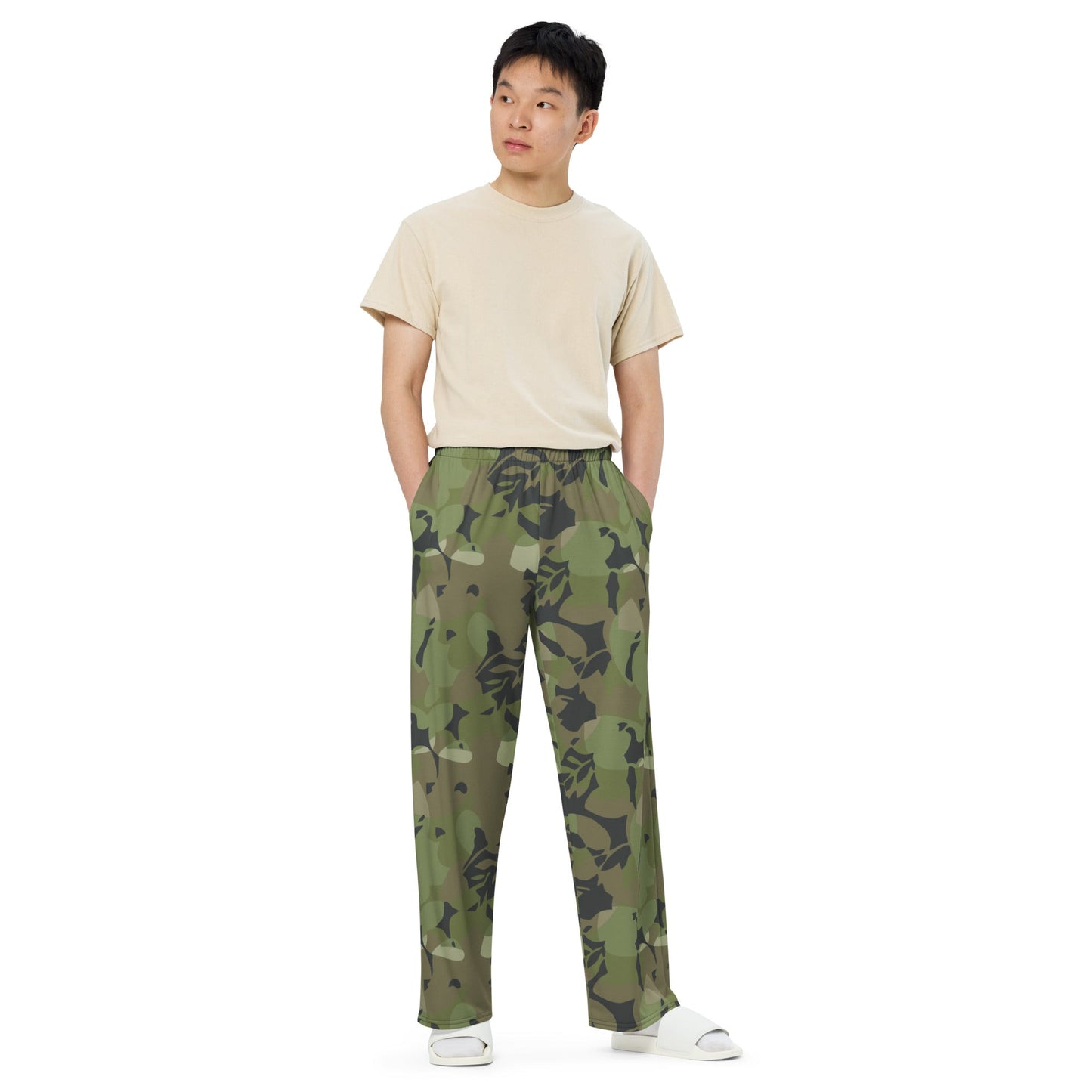 Cuban Elm Leaf Special Troops CAMO unisex wide leg pants Wide Pants