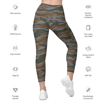 Cuban Lizard CAMO Leggings with pockets - Womens With Pockets