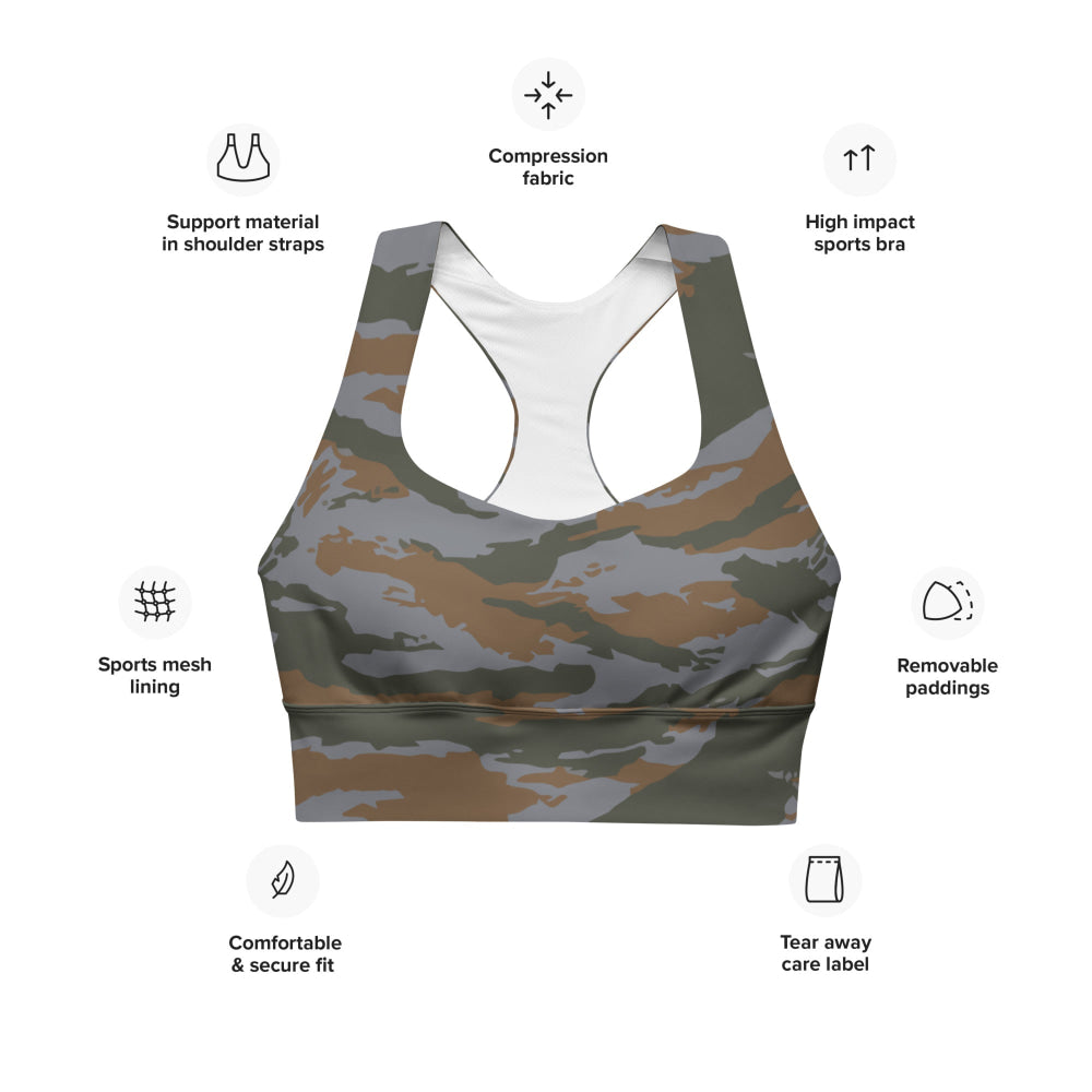 Cuban Lizard CAMO Longline sports bra - Womens Sports Bra