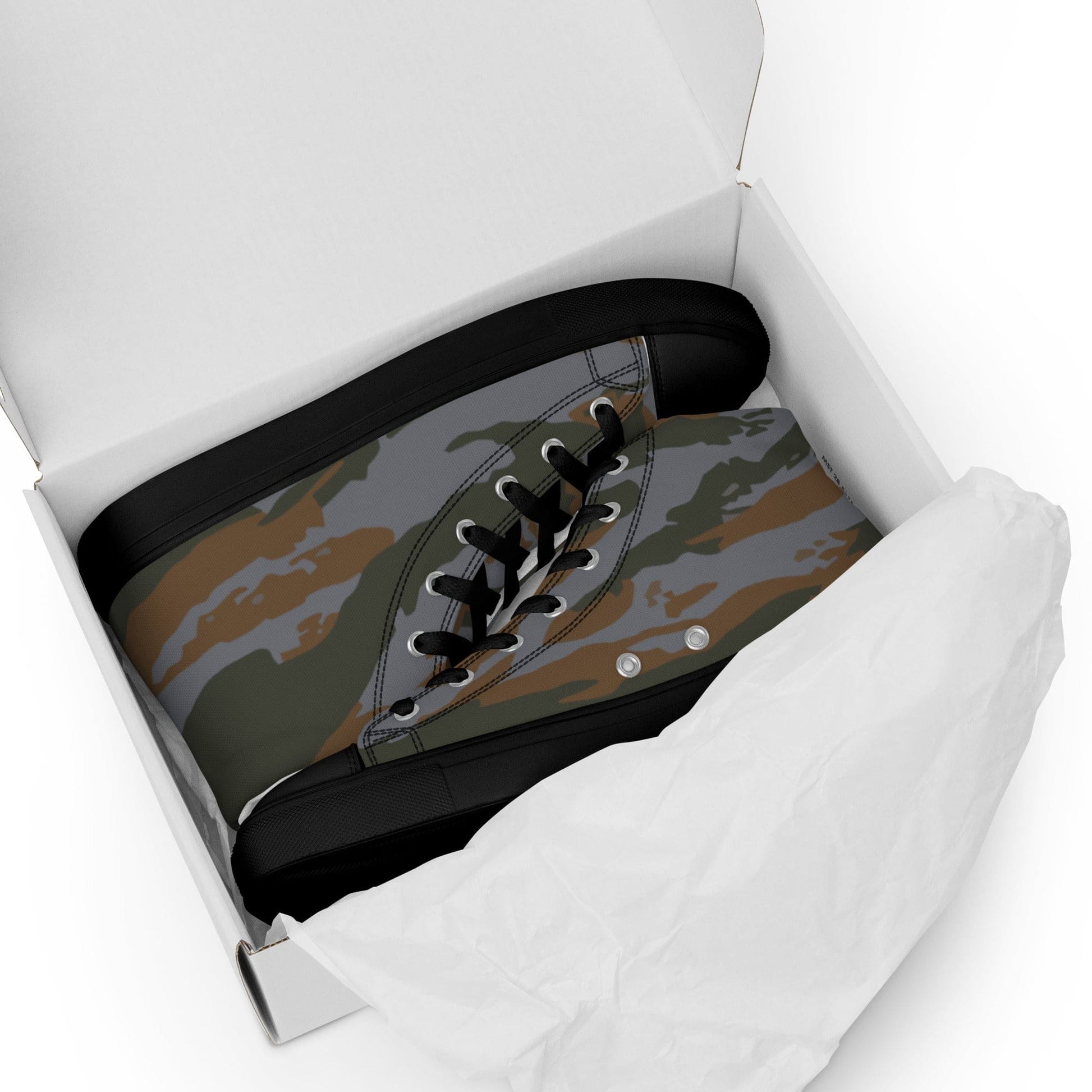 Cuban Lizard CAMO Men’s high top canvas shoes - Mens High Top Canvas Shoes