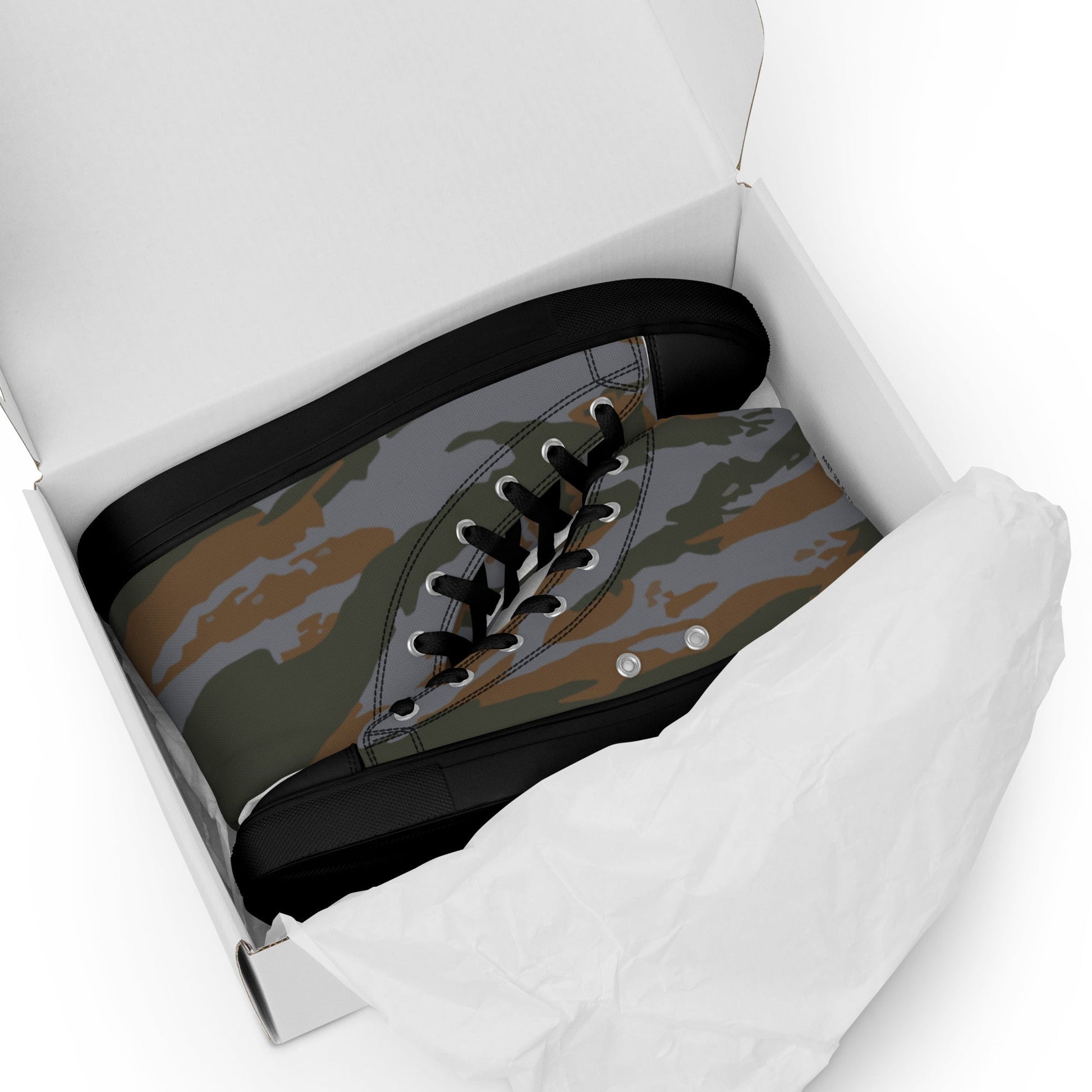 Cuban Lizard CAMO Mens high top canvas shoes - High Top Canvas Shoes