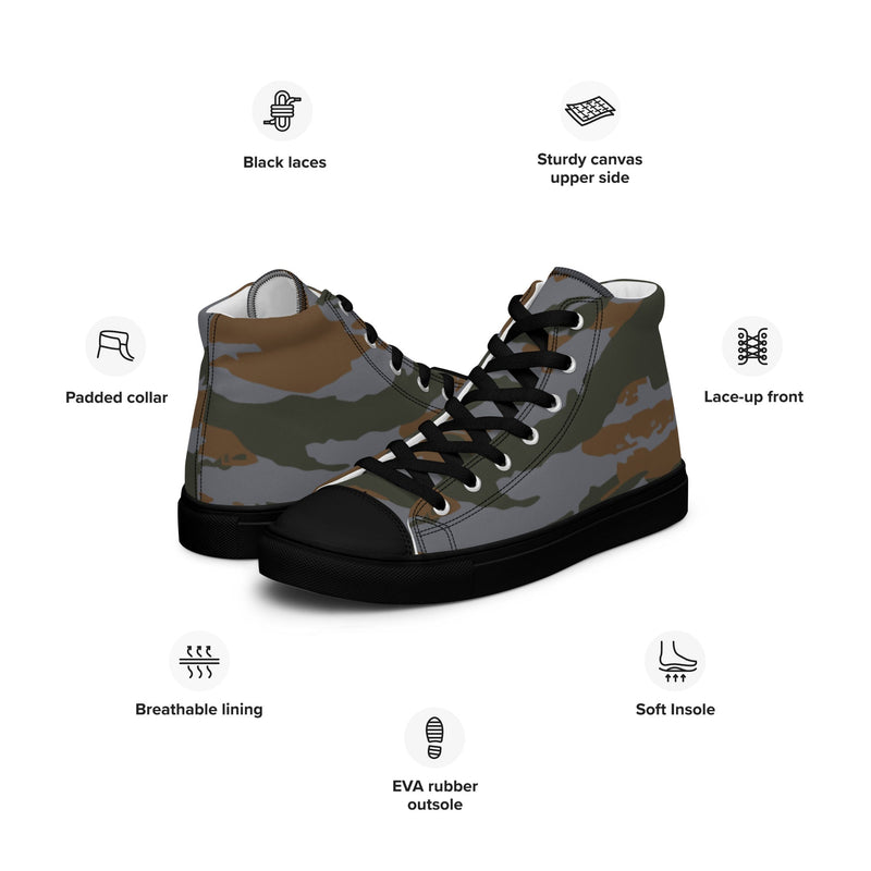 Lizard Cuban Jungle CAMO Mens High-Top Canvas Shoes