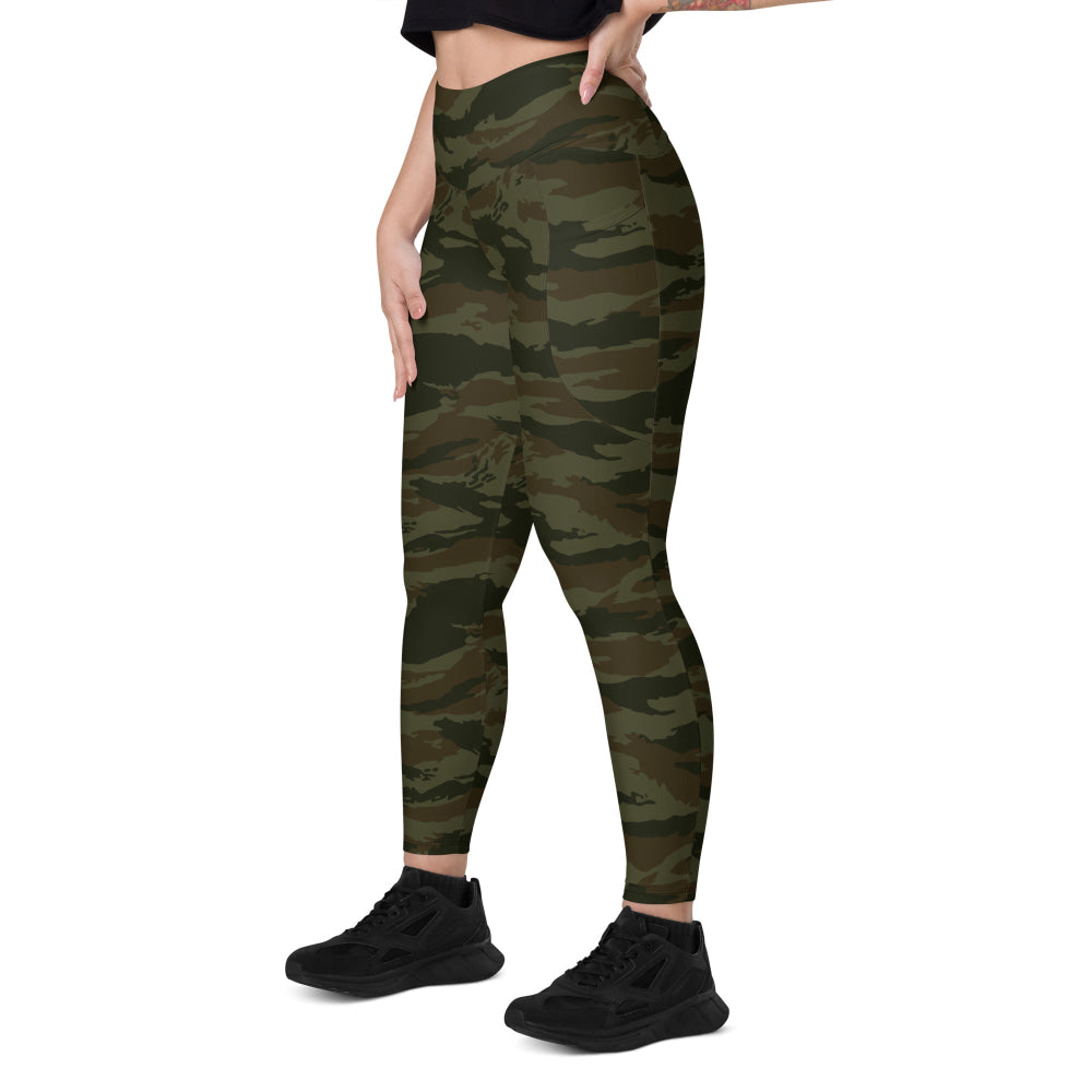 Cuban Lizard Olive CAMO Leggings with pockets - Womens With Pockets