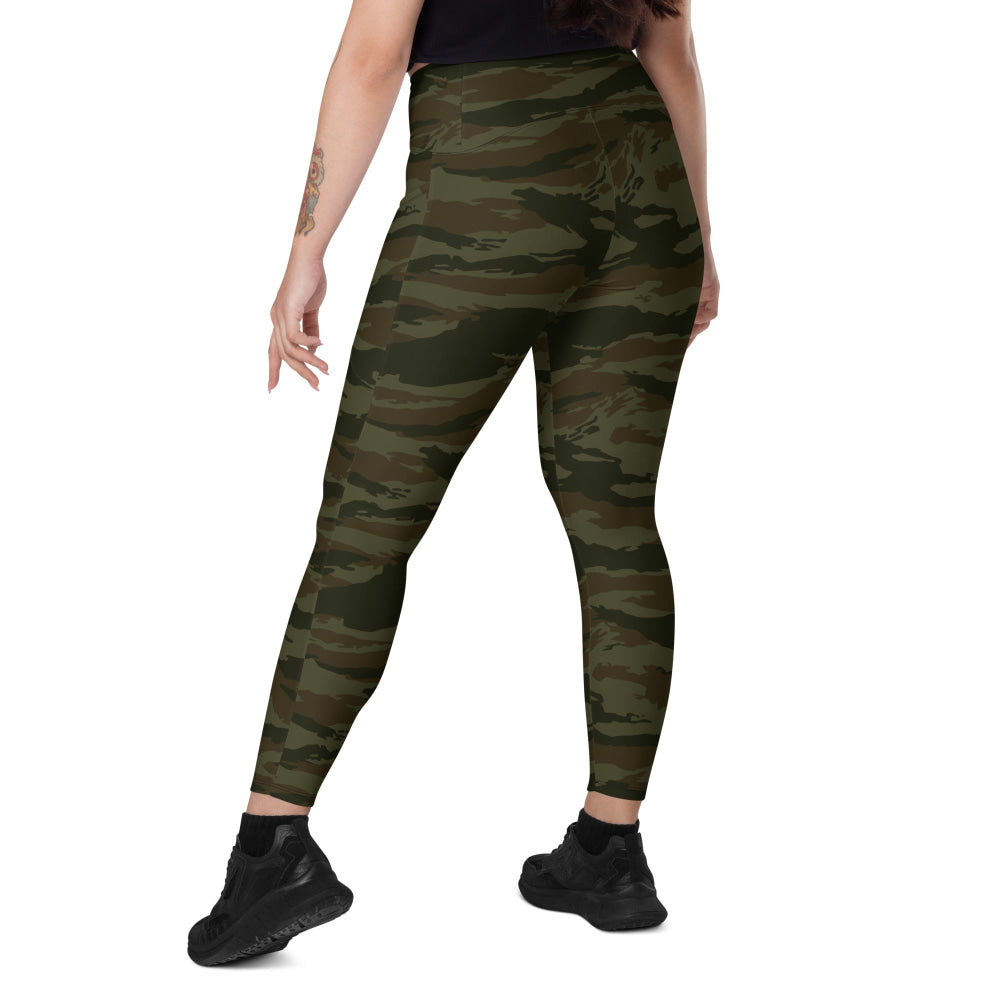 Cuban Lizard Olive CAMO Leggings with pockets - Womens With Pockets