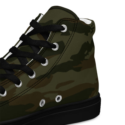 Cuban Lizard Olive CAMO Men’s high top canvas shoes - Mens High Top Canvas Shoes