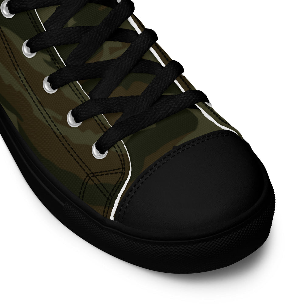 Cuban Lizard Olive CAMO Men’s high top canvas shoes - Mens High Top Canvas Shoes