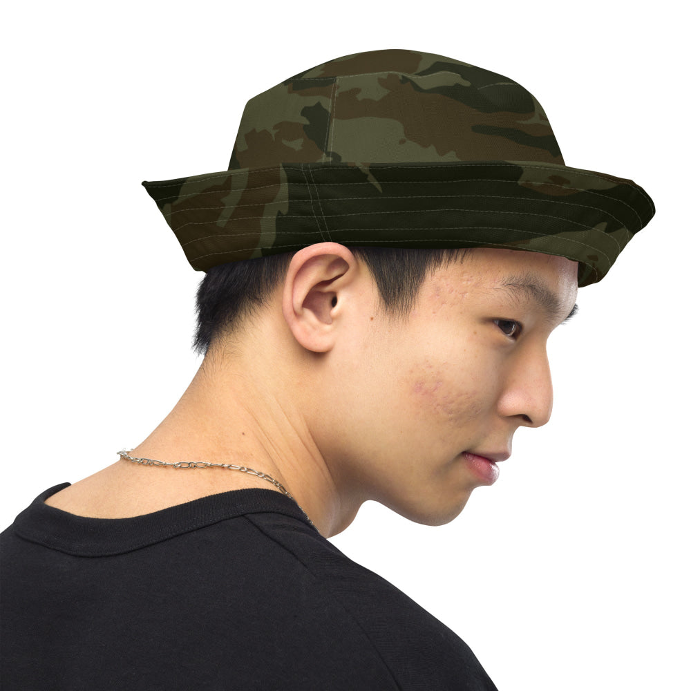 Cuban Lizard Olive CAMO Reversible bucket hat - Bucket Hat