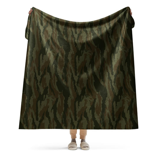 Cuban Lizard Olive CAMO Sherpa blanket - 60″×80″