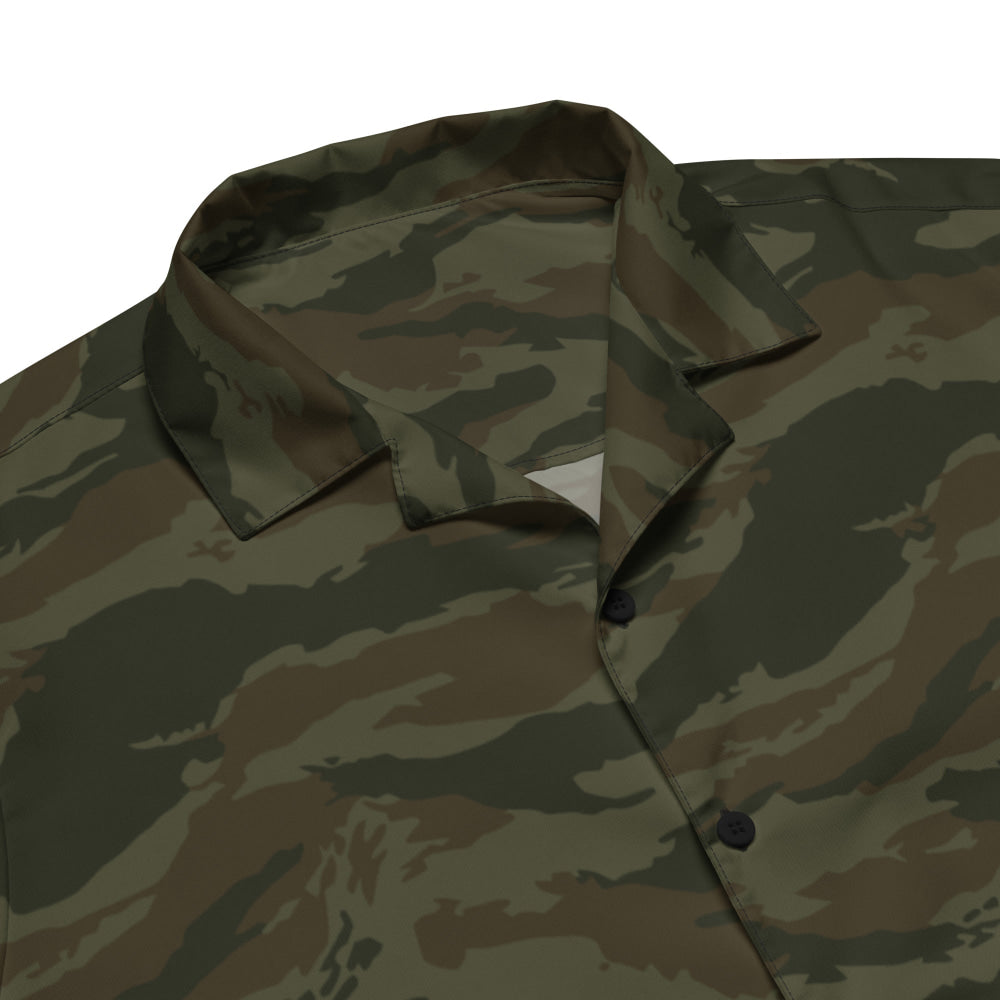 Cuban Lizard Olive CAMO Unisex button shirt - Button Shirt