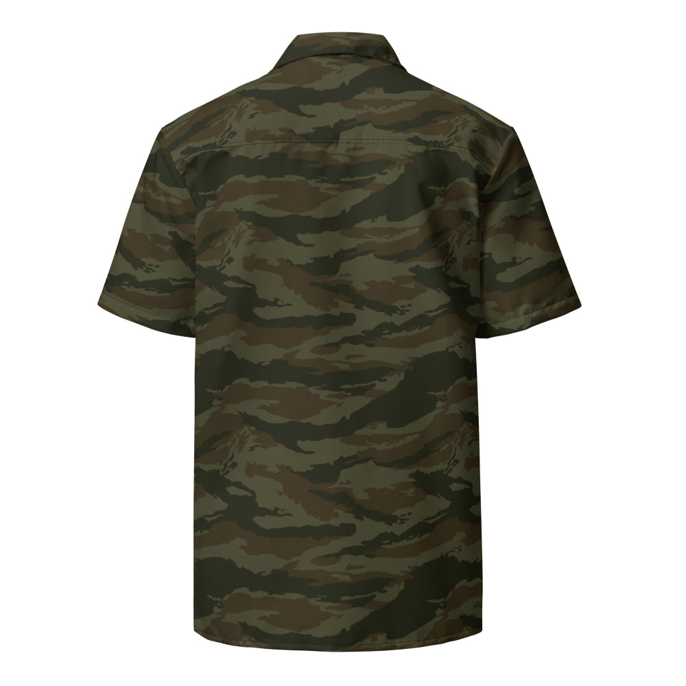 Cuban Lizard Olive CAMO Unisex button shirt - Button Shirt