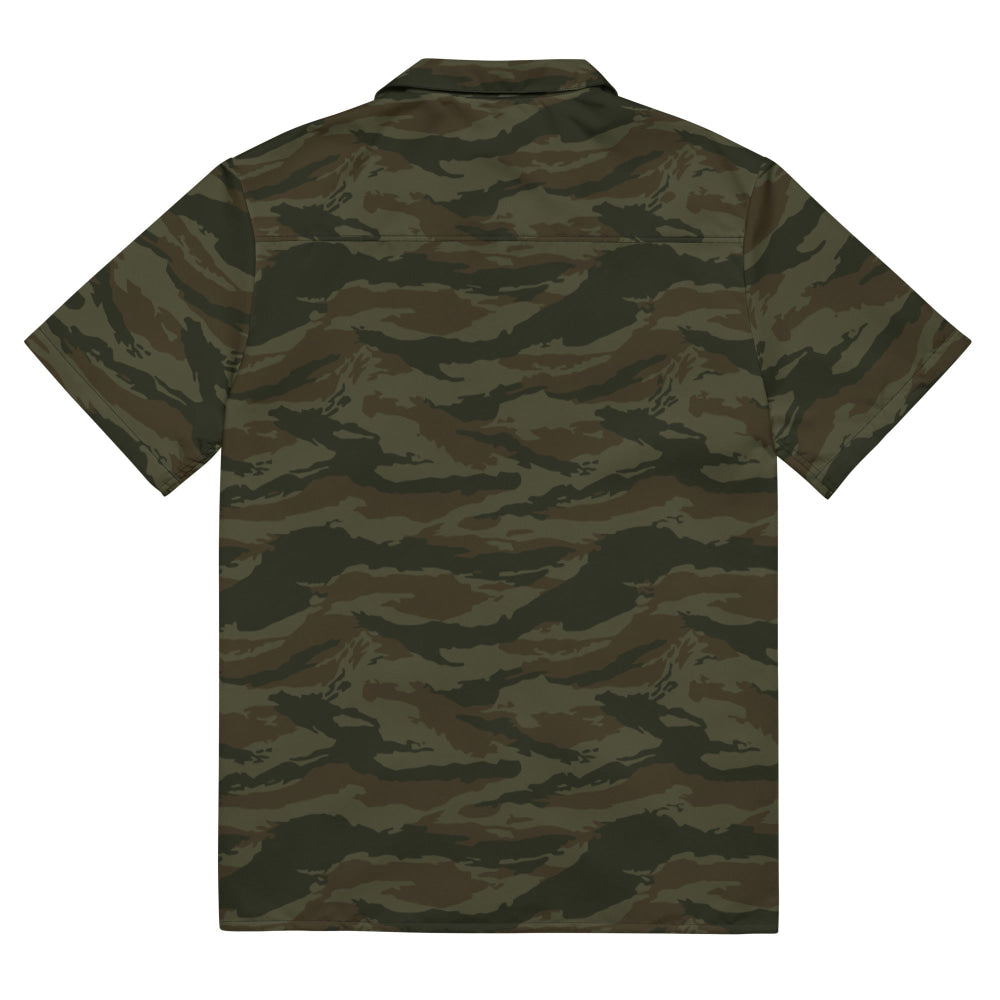 Cuban Lizard Olive CAMO Unisex button shirt - Button Shirt