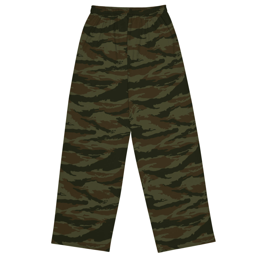 Cuban Lizard Olive CAMO unisex wide-leg pants - Unisex Wide-Leg Pants