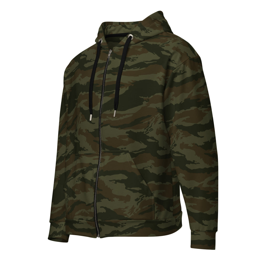 Cuban Lizard Olive CAMO Unisex zip hoodie - 2XS - Zip Hoodie