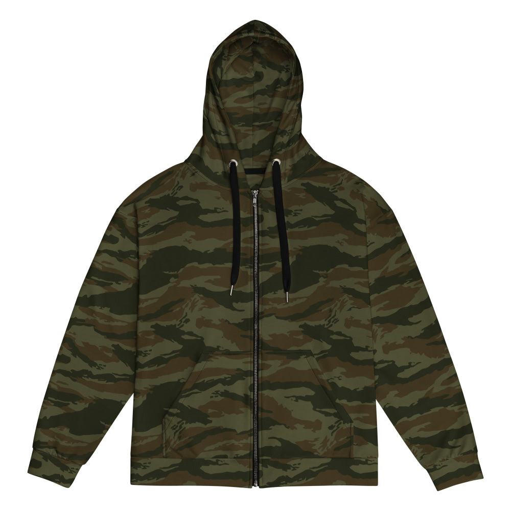 Cuban Lizard Olive CAMO Unisex zip hoodie - Zip Hoodie