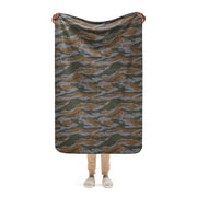 Lizard Cuban Jungle CAMO Sherpa Blanket - 37″×57″