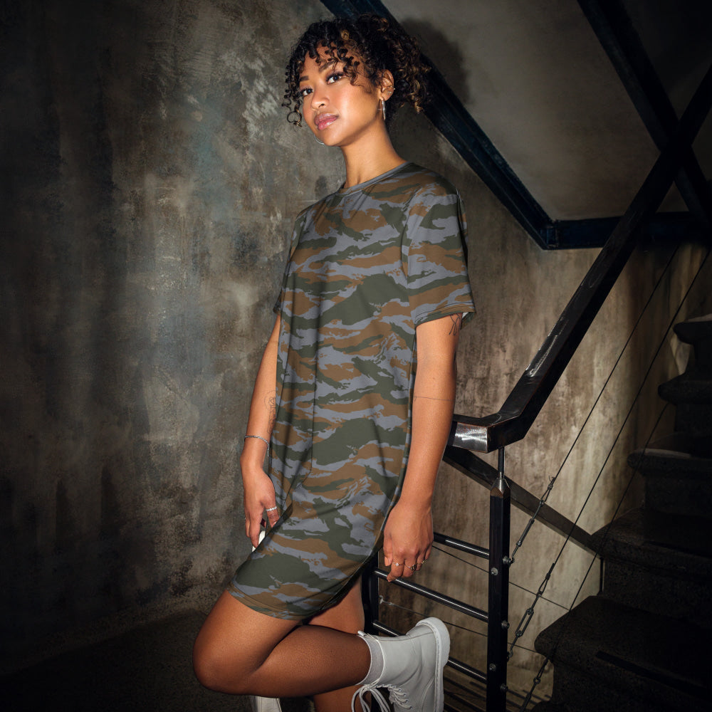 Cuban Lizard CAMO T-shirt dress - 2XS - Womens T-Shirt Dress