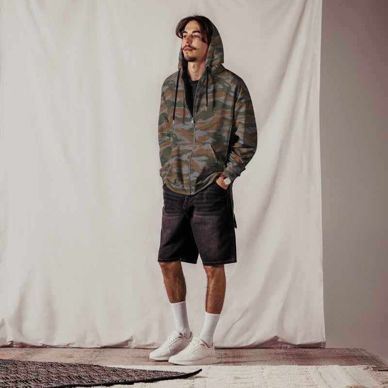 Lizard Cuban Jungle CAMO Unisex Zip Hoodie