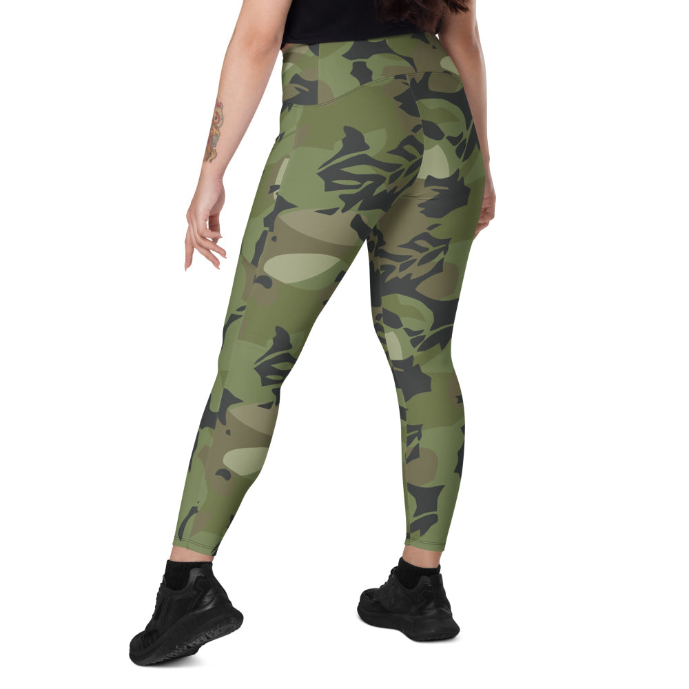 Cuban Special Troops Elm Leaf CAMO Leggings with pockets - Womens With Pockets