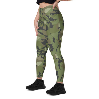 Cuban Special Troops Elm Leaf CAMO Leggings with pockets - Womens With Pockets