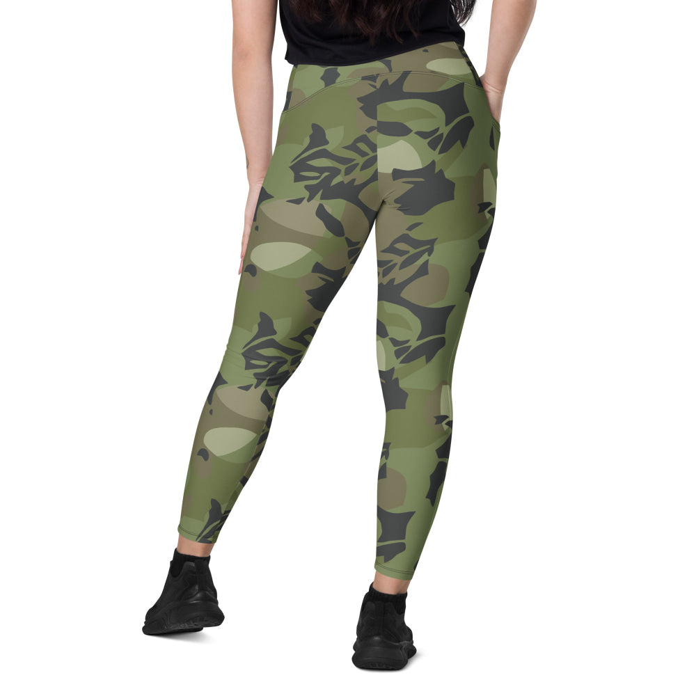 Cuban Special Troops Elm Leaf CAMO Leggings with pockets - Womens With Pockets