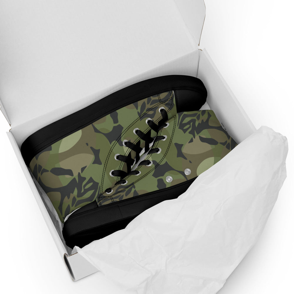 Cuban Special Troops Elm Leaf CAMO Men’s high top canvas shoes - Mens High Top Canvas Shoes