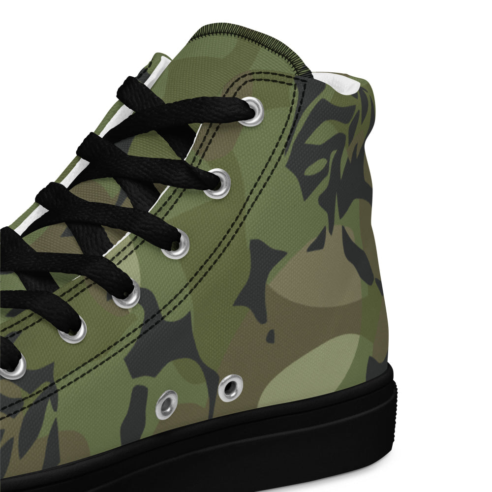 Cuban Special Troops Elm Leaf CAMO Men’s high top canvas shoes - Mens High Top Canvas Shoes