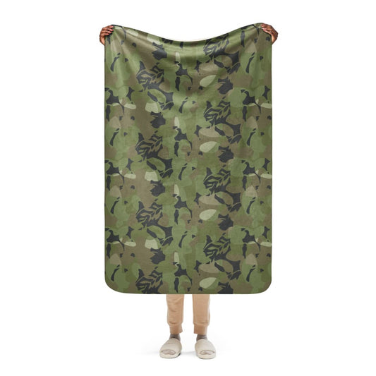 Cuban Special Troops Elm Leaf CAMO Sherpa blanket - 37″×57″