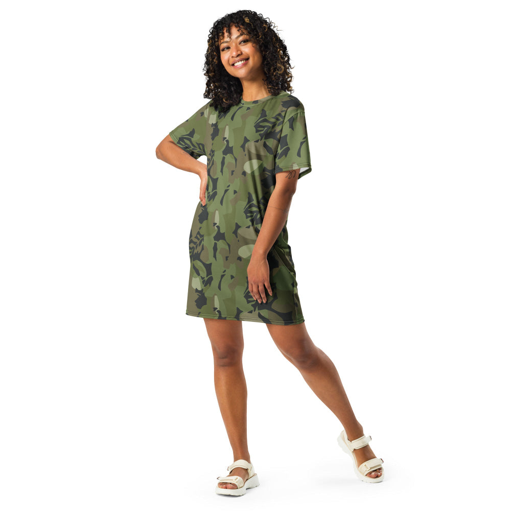 Cuban Special Troops Elm Leaf CAMO T-shirt dress - Womens T-Shirt Dress