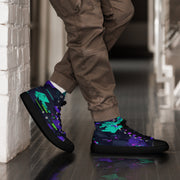 Cyberveil Iridescent Glitch CAMO Mens High-Top Canvas Shoes - 5