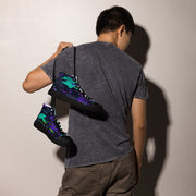 Cyberveil Iridescent Glitch CAMO Mens High-Top Canvas Shoes
