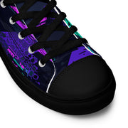 Cyberveil Iridescent Glitch CAMO Mens High-Top Canvas Shoes