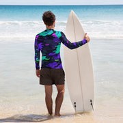 Cyberveil Iridescent Glitch CAMO Mens Long-Sleeve Rash Guard - LS