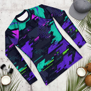 Cyberveil Iridescent Glitch CAMO Mens Long-Sleeve Rash Guard - LS