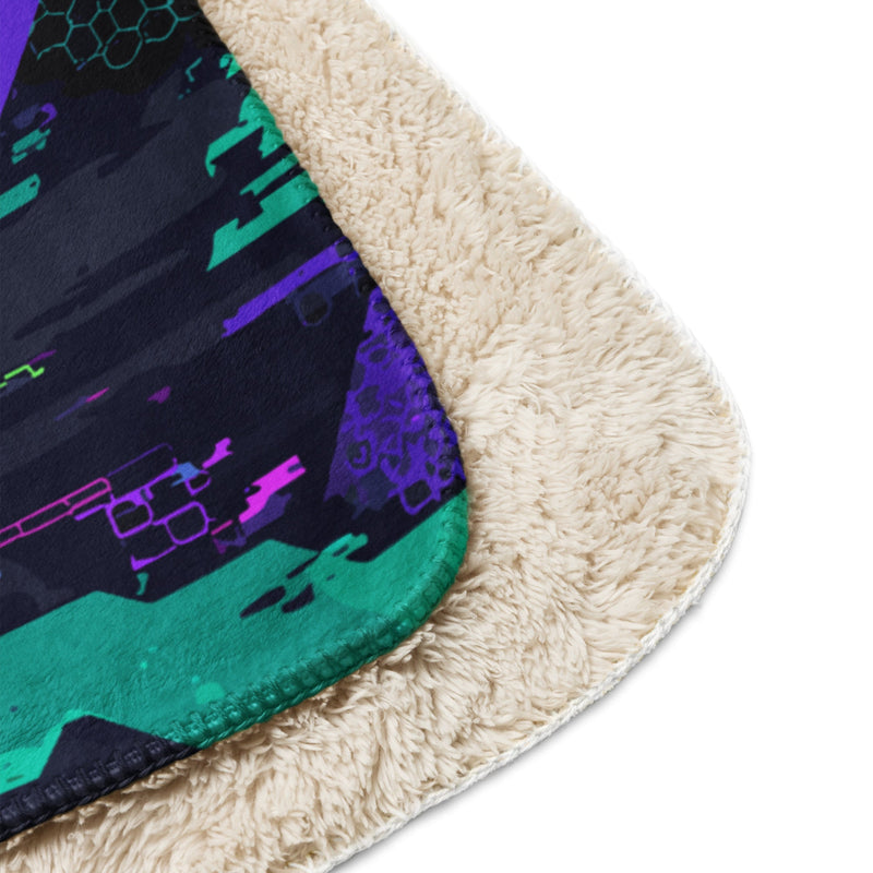 Cyberveil Iridescent Glitch CAMO Sherpa Blanket