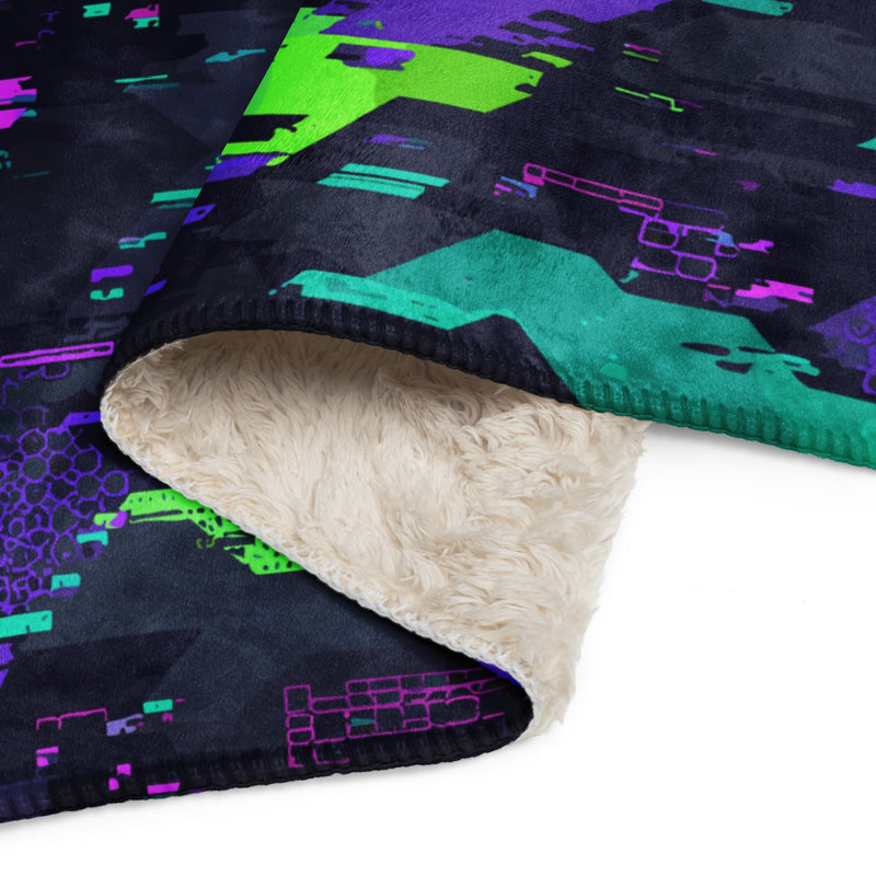 Cyberveil Iridescent Glitch CAMO Sherpa Blanket