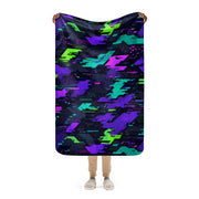 Cyberveil Iridescent Glitch CAMO Sherpa Blanket - 37″×57″