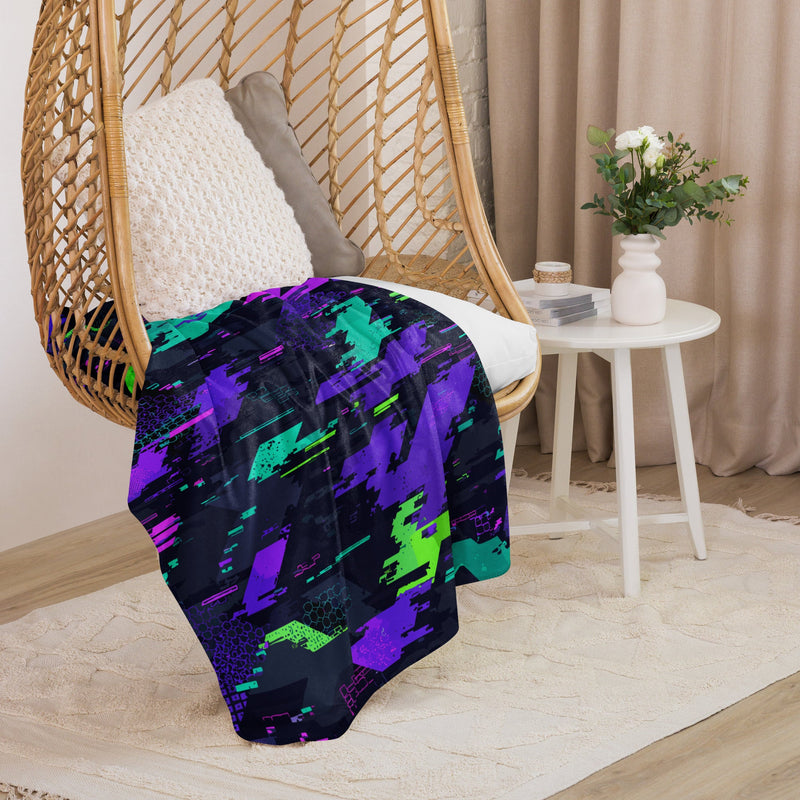 Cyberveil Iridescent Glitch CAMO Sherpa Blanket