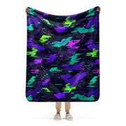 Cyberveil Iridescent Glitch CAMO Sherpa Blanket - 50″×60″