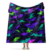 Cyberveil Iridescent Glitch CAMO Sherpa Blanket - 60″×80″