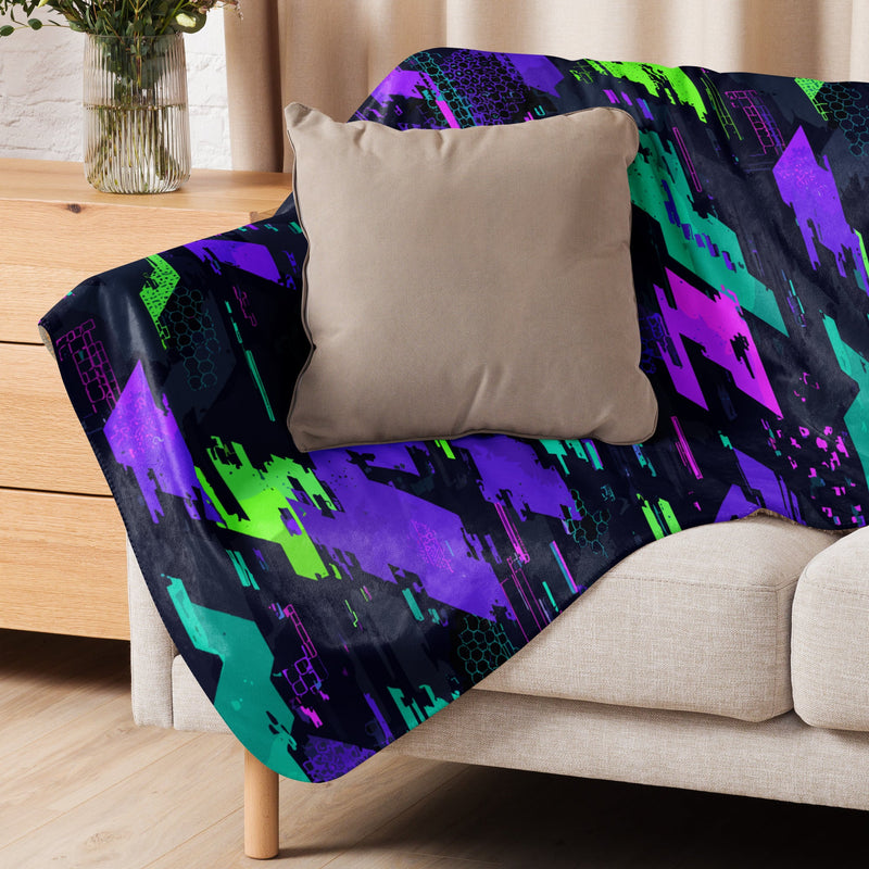 Cyberveil Iridescent Glitch CAMO Sherpa Blanket